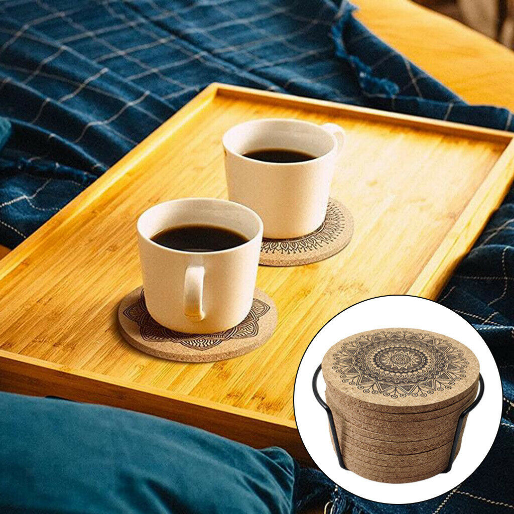 12Pack 4 Inches Absorbent Cork Coasters Cup Mat Drink Coaster for Office