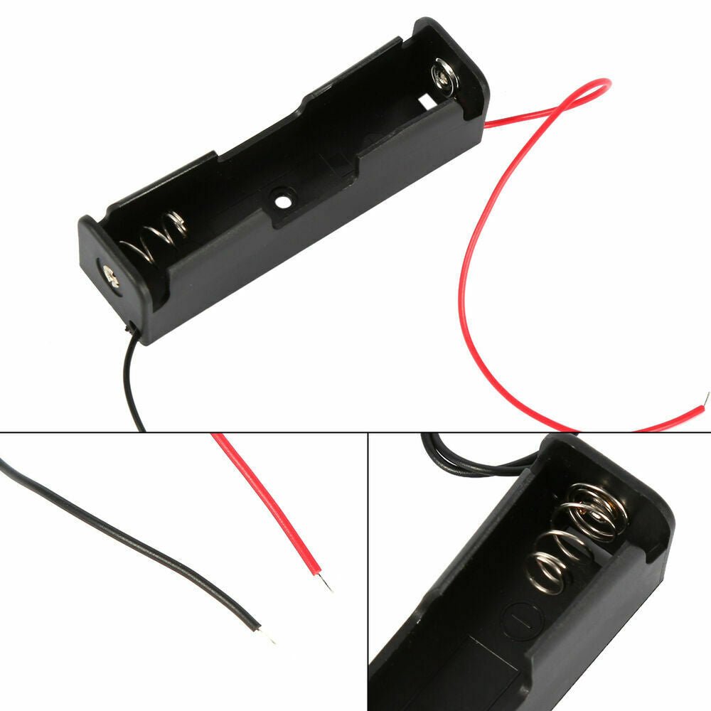 10x Plastic Battery Holder Storage Box Case Wired Rechargeable for 3.7V