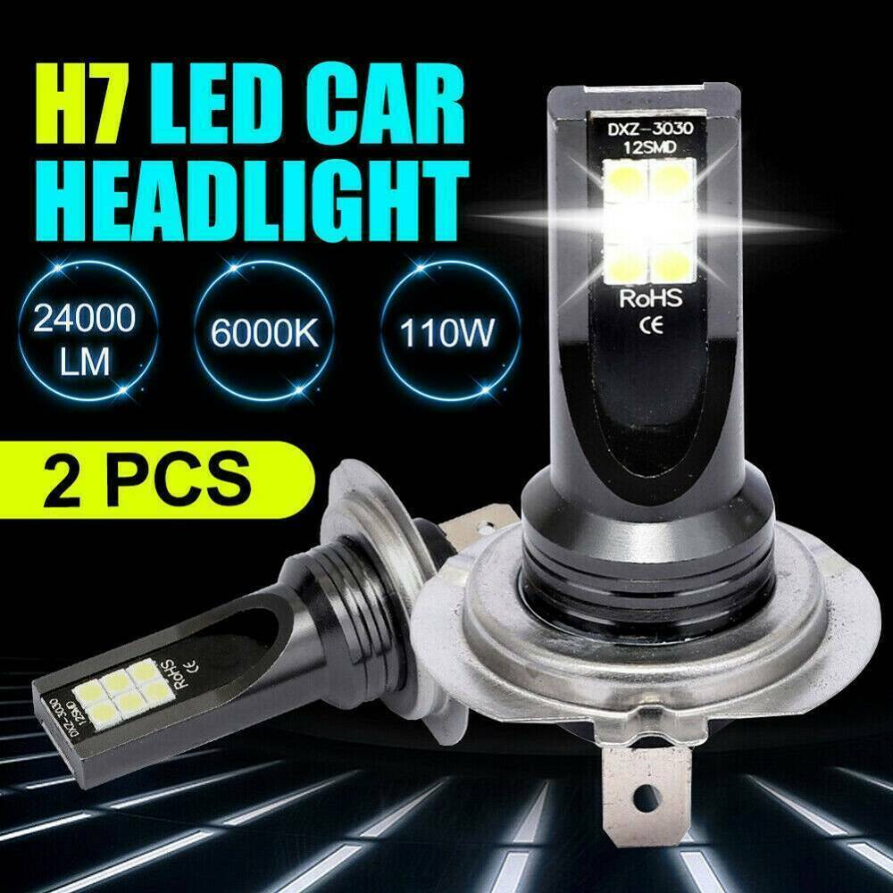2Pcs H7 LED Headlight Conversion 110W 30000LM 6000K Error Free Canbus Bulb
