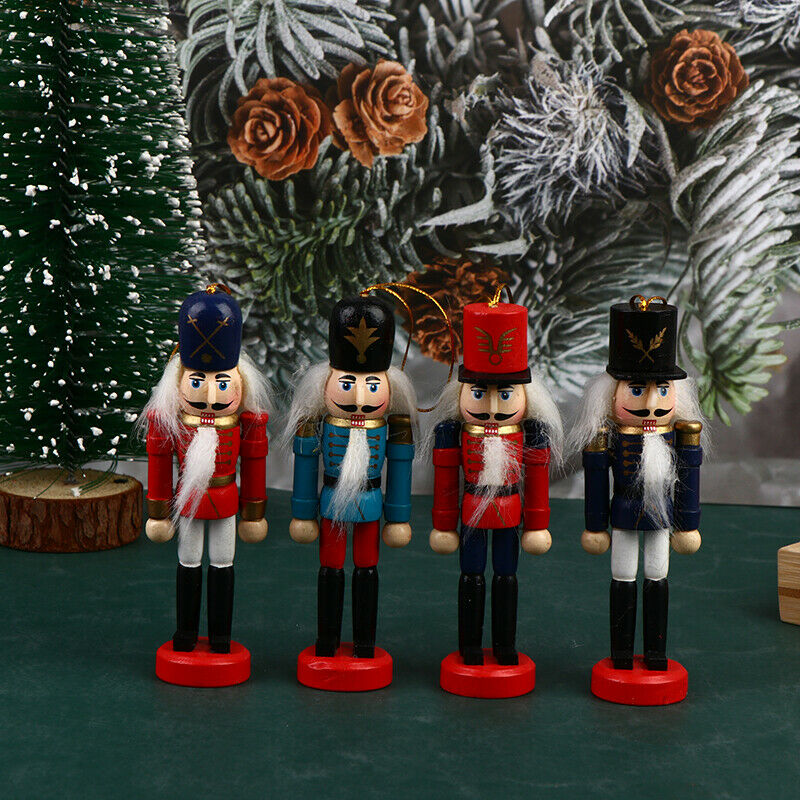 6Pcs/box 12cm Wooden Nutcracker Soldier Merry Christmas Tree Pendants DecoraBDA