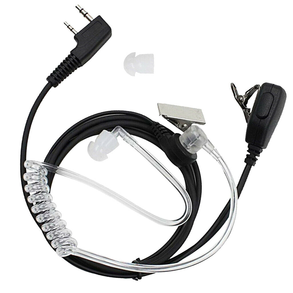 2 Pin Acoustic Tube Earpiece Mic Walkie Talkies Earpiece Radio for
