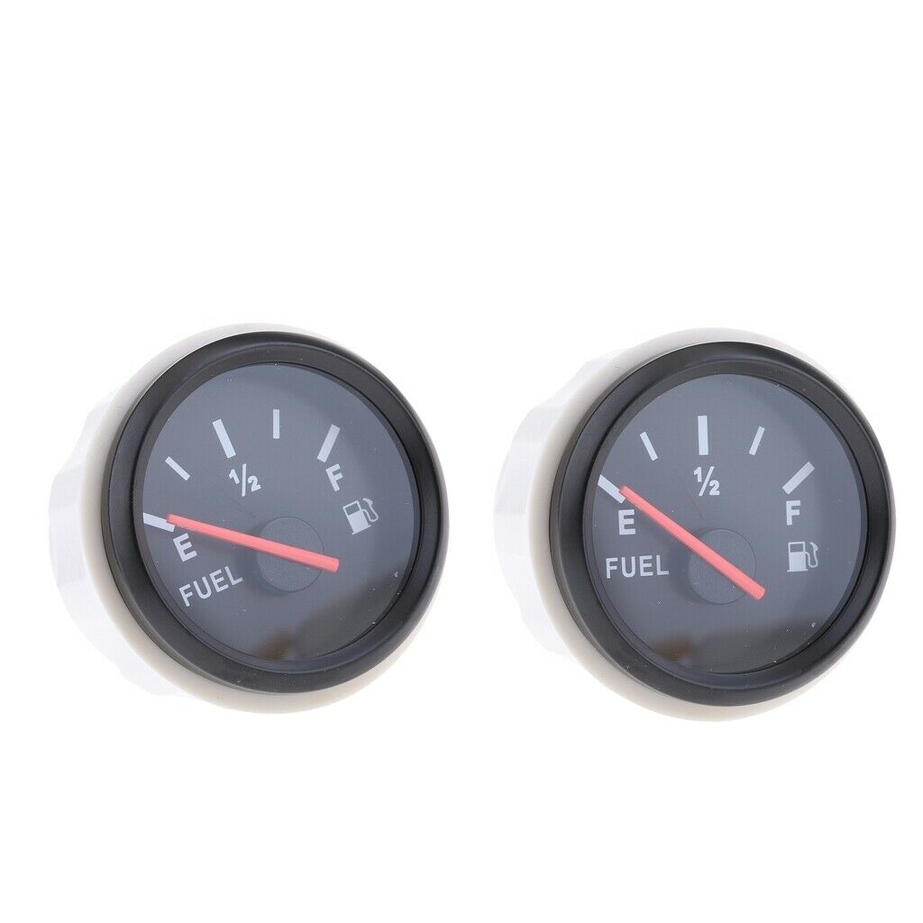 2pc Boat Marine Auto Electrical Pointer Fuel Oil Level Gauge Meter Assembly