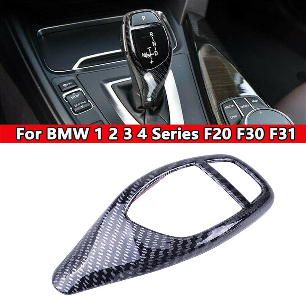 Carbon Fiber Look Gear Shift Knob Cover Trim For BMW X3 X4 X5 X6 E70 E71 F06 F12