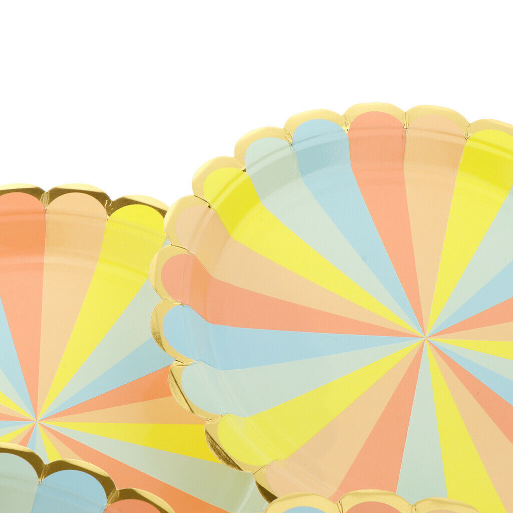 8 Pcs Colorful Flower Petals Disposable Paper Plates Party Decor 23cm