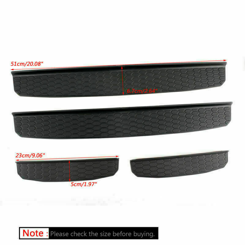 Door Sill Entry Guard Scuff Plate Protector Fits 2018  Wrangler JL Black CN