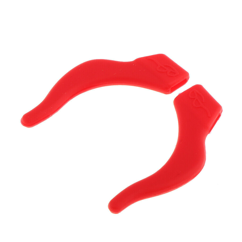 10 Pairs Silicone Eye Glasses Temple Tips Ear Hooks Grip Holder  Red