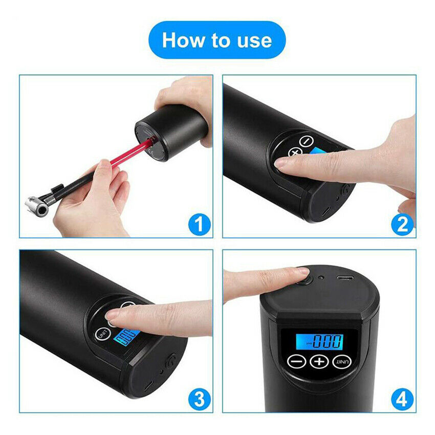 12V Rechargeable Air Compressor Car Bike Electric Auto Pump Tire Inflator