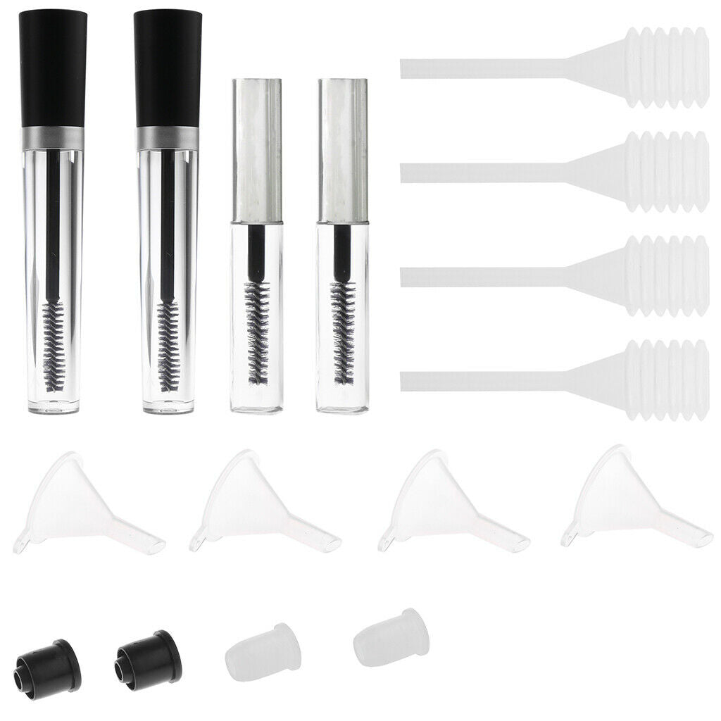Pack Empty Mascara Tubes Eyelash Growth Vial Bottle Funnels Pipettes Dropper