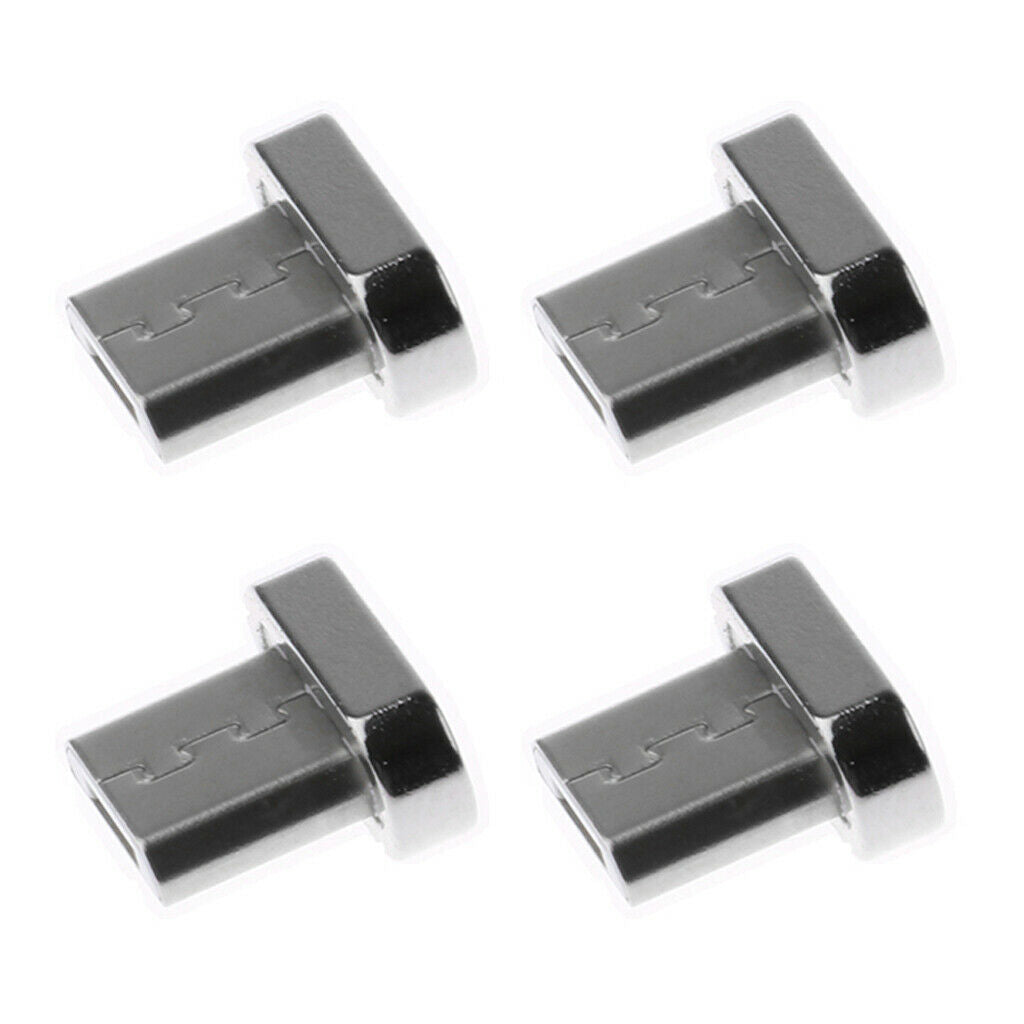 4 Pack Alloy Magnetic Tips Micro USB Male Converter Adapter