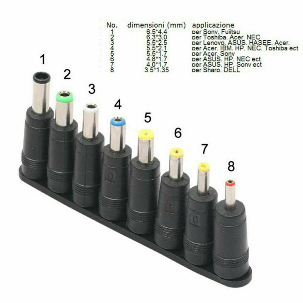 8-in-1 Universal AC DC Power Charger Adapter Kit for Laptop PC Notebook Tool Set