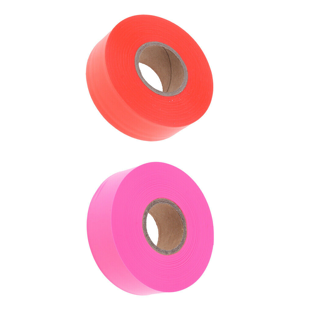 2 x Plastic Bright Colored Flag Marking Ribbon Fits Hunting/Hiking/Traveling