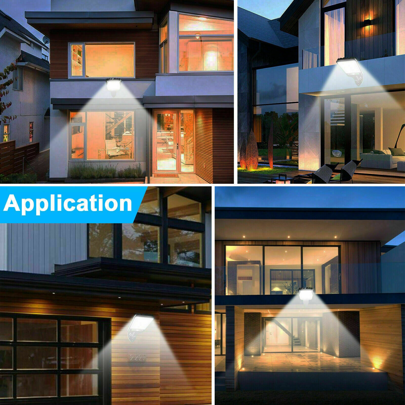 LED Solar Power PIR Motion Sensor Wall Light Outdoor Lamp Lighting Waterproof US