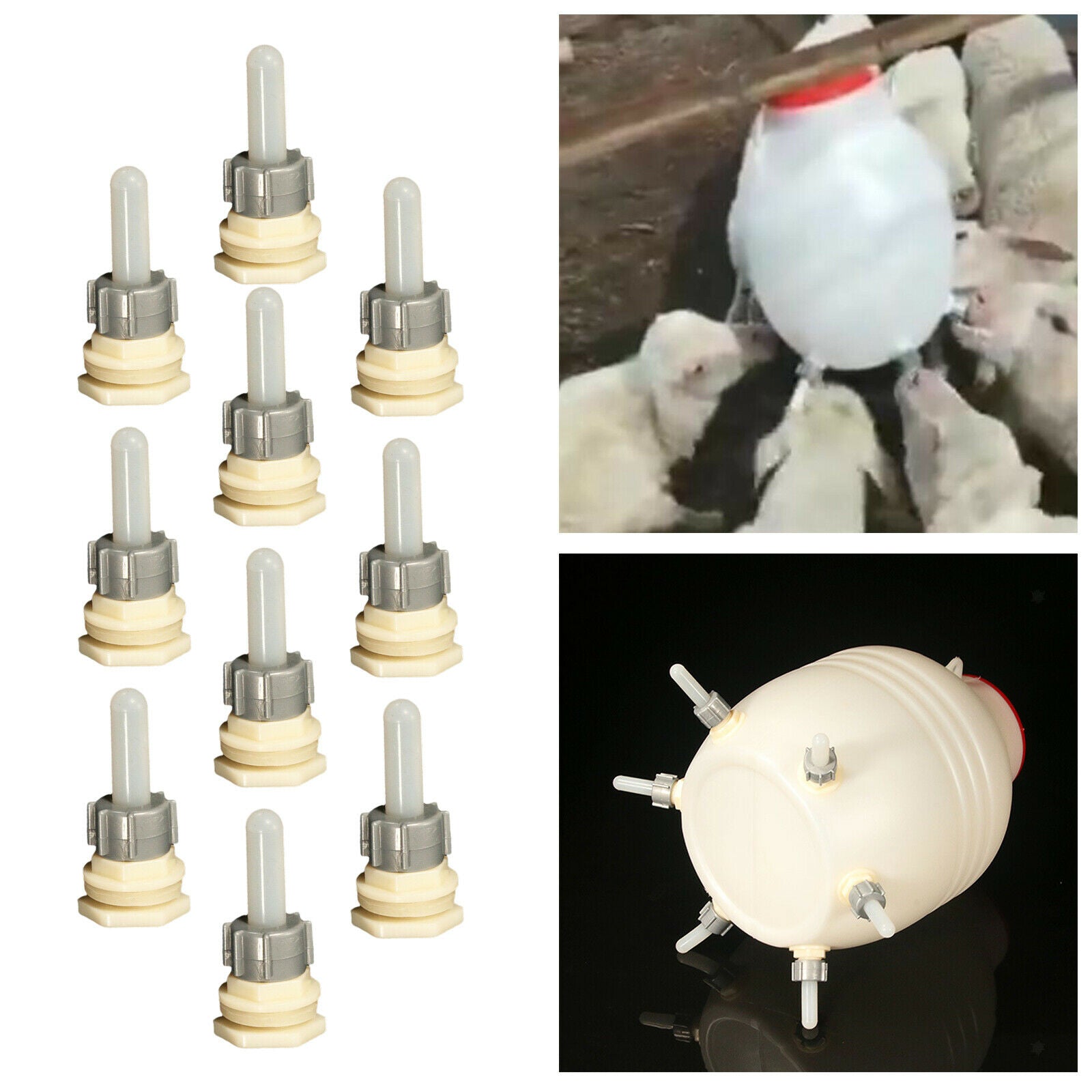 Silicone Goat Nipples Feeder Bottle Topper for Nursing Farm Calf Dog Poultry