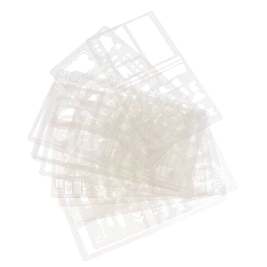 12x Journal Stencil Plastic Drawing Template Stencils for DIY Planner Diary