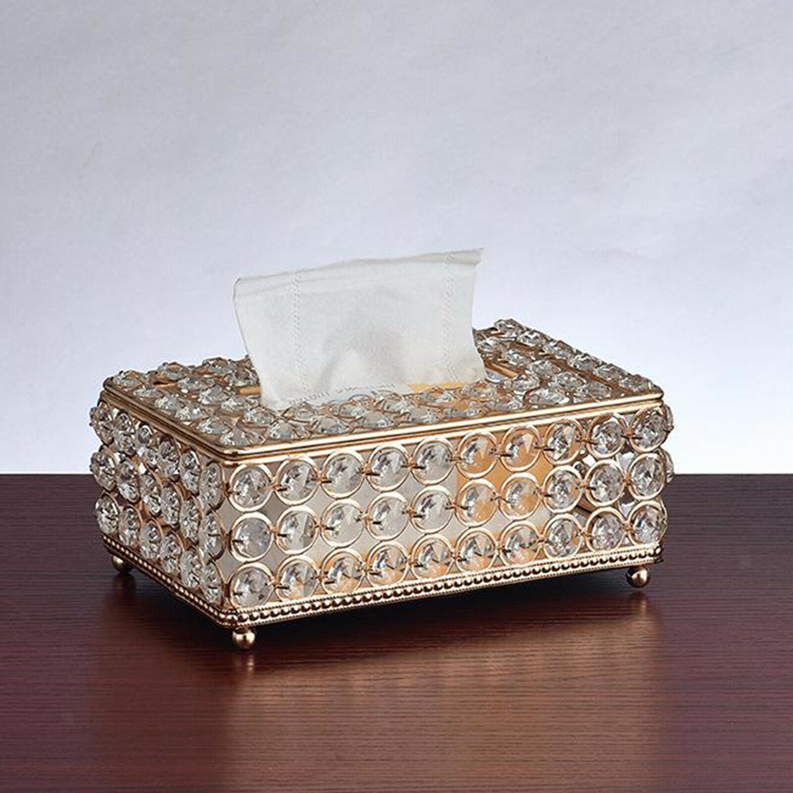 Tissue Box Napkin Holder for Living Room Hotel Home Bar Car Decor Golden
