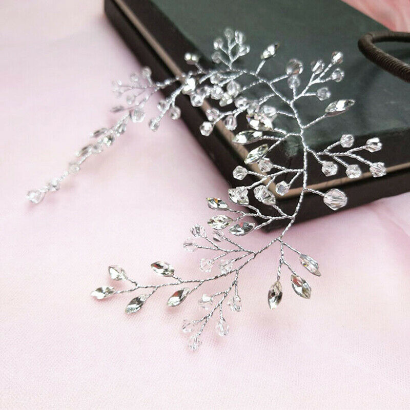 Women Bridal Hair Clip Head Band Rhinestone Hairband Crystal Wedding Hair Bands