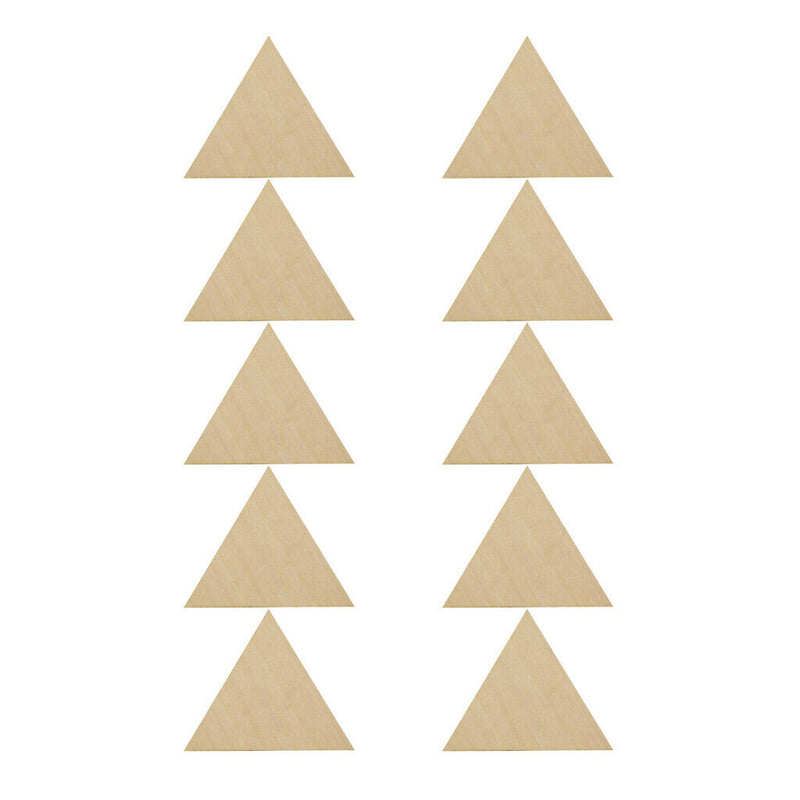 10x Natural Wood Cutouts Triangle Shapes DIY Craft Embellishments 80mm