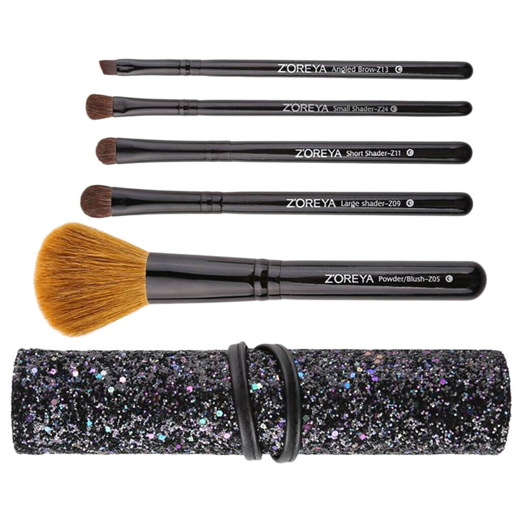 Makeup Beauty Brushes Powder Portable Wooden Handle Eyeliner Brush Black