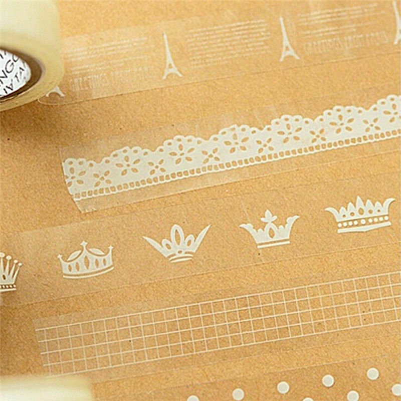 Lace Roll DIY Washi Paper Decorative Sticky Paper Self Adhesive Masking Tape 5X