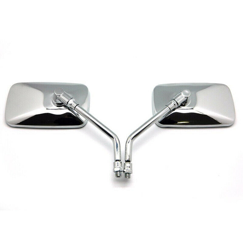 Universal 2X Motorcycle ATV Bike Rectangular Rearview Side Mirrors Aluminum Stem