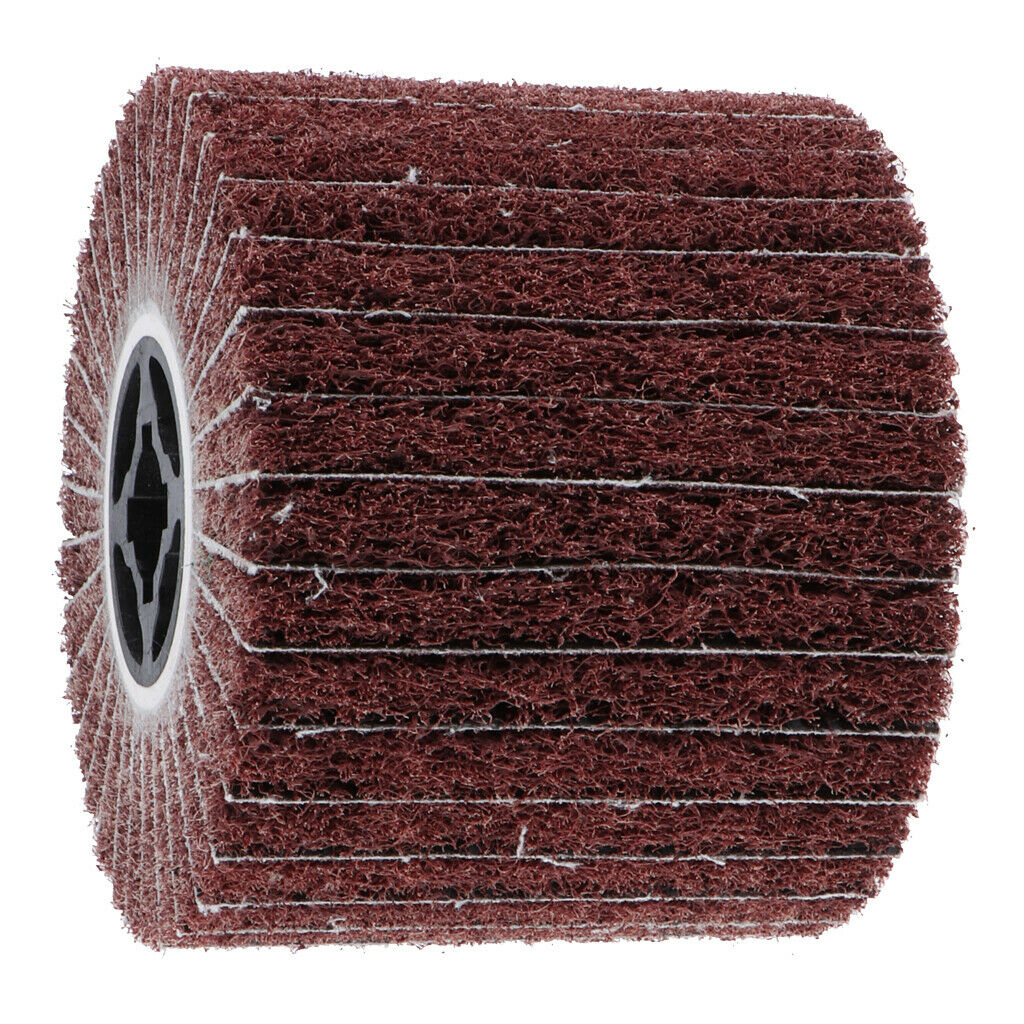 1Pc/#80Grit Non-woven Abrasive Flap Wire Drawing Polishing Burnishing Wheel