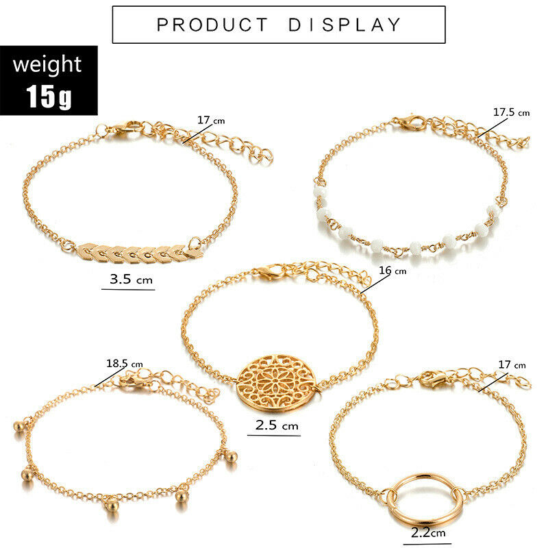 5 flower hollow arrow leaves Women Tassels Leaves Circular Chains Bangle .l8
