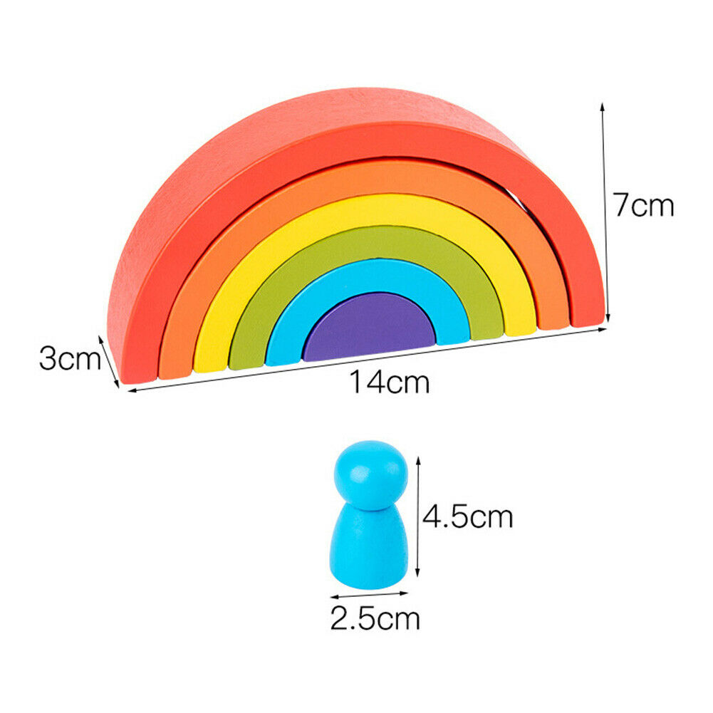 1 Set Rainbow Arch Building Block Toys Puzzle Stacking Brick for Children @