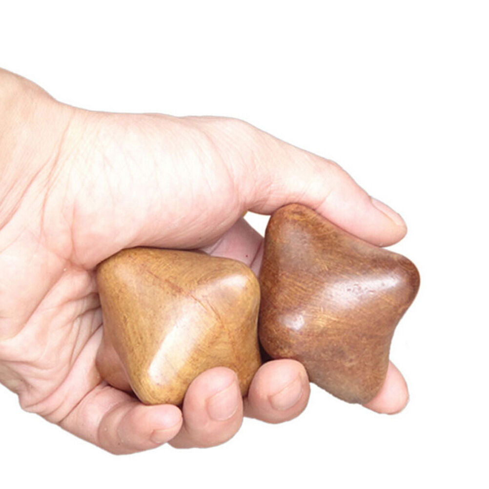 2x Hot Massage Therapy Hand Palm Reflexology Relaxation Wood Wooden Star Tool BD