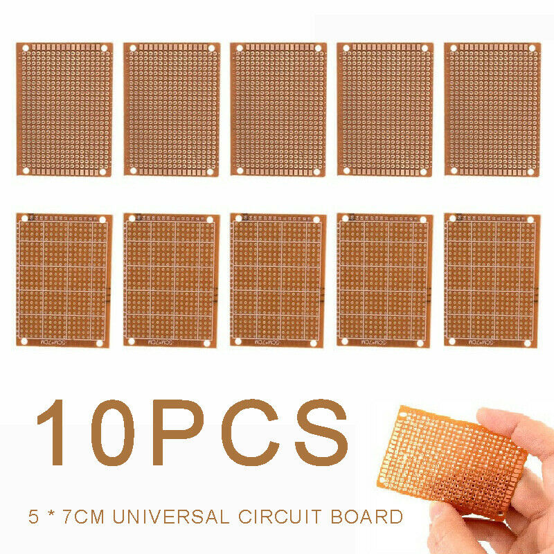 10Pcs 5 X 7cm Prototype Paper PCB Experiment Matrix Circuit Board Universal DIY