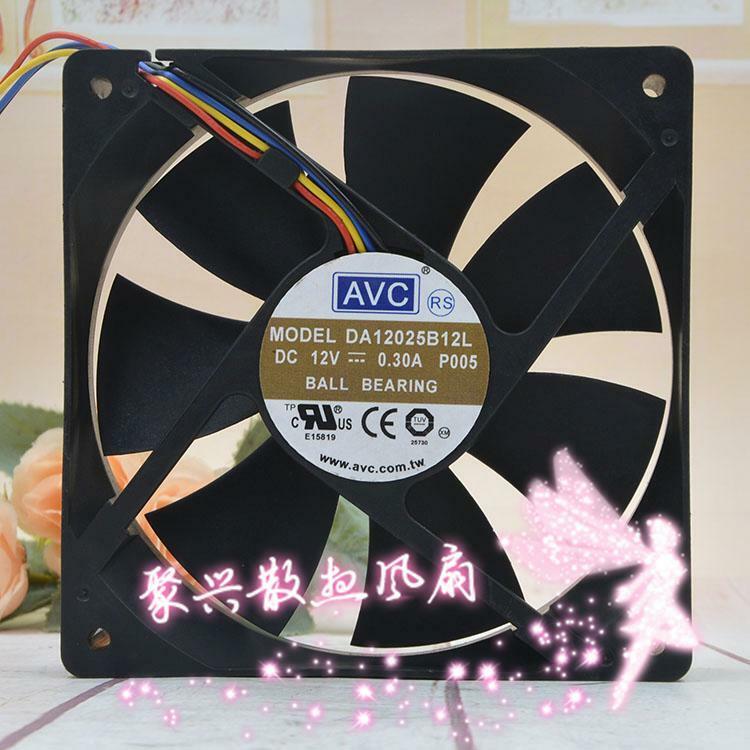 For 1pcs AVC DA12025B12L 12CM 12025 12V 0.30A Fan
