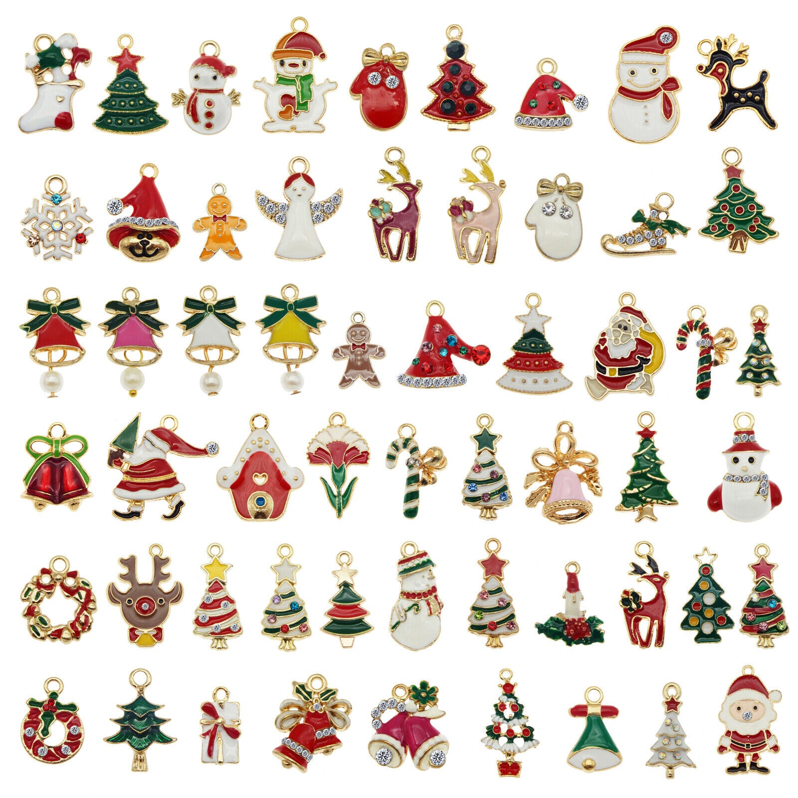 20pc Mixed Enamel Random Christmas Series Xmas Charms Pendant Jewelry DIY Crafts