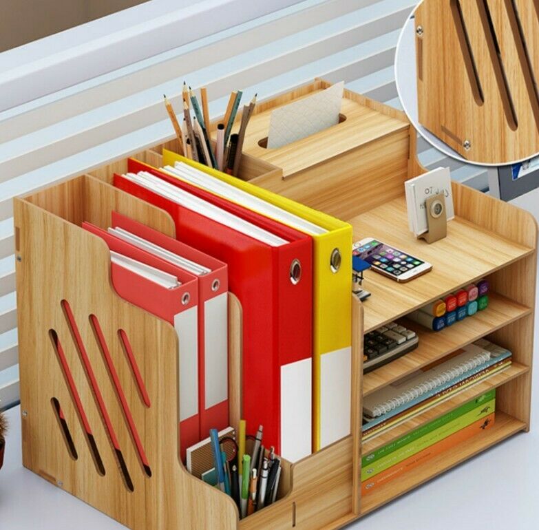 Collapsible Magazine File Hold Desk Organizer Storage Drawer Simple Table Shelf