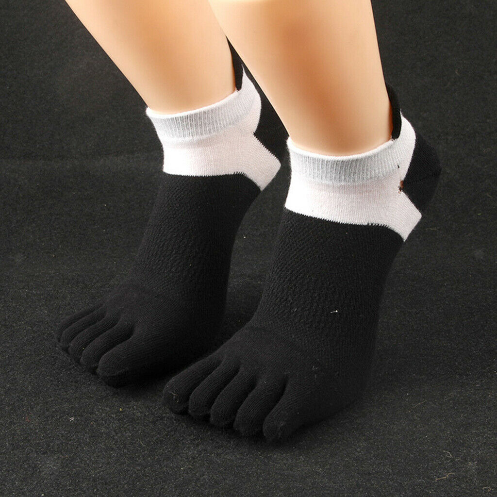 4x Soft Unisex Low Cut Five Toe Socks Net No Show Athletic Yoga Ankle Socks