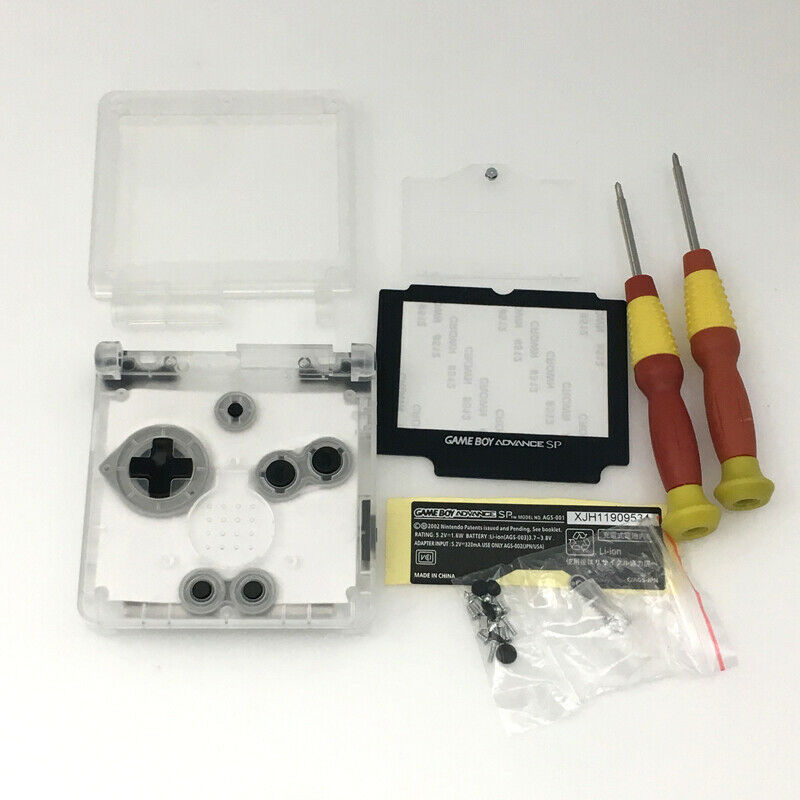 Transparent White Housing Case Cover For Nintend Gameboy Advance SP GBA SP Shell