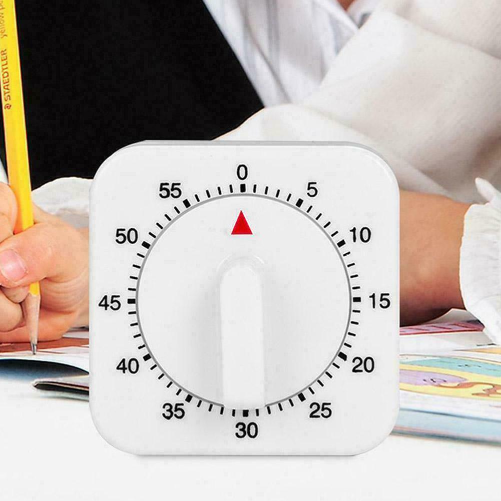 60Minutes Kitchen Timer Count Down Alarm Reminder White Square Timers A8J9