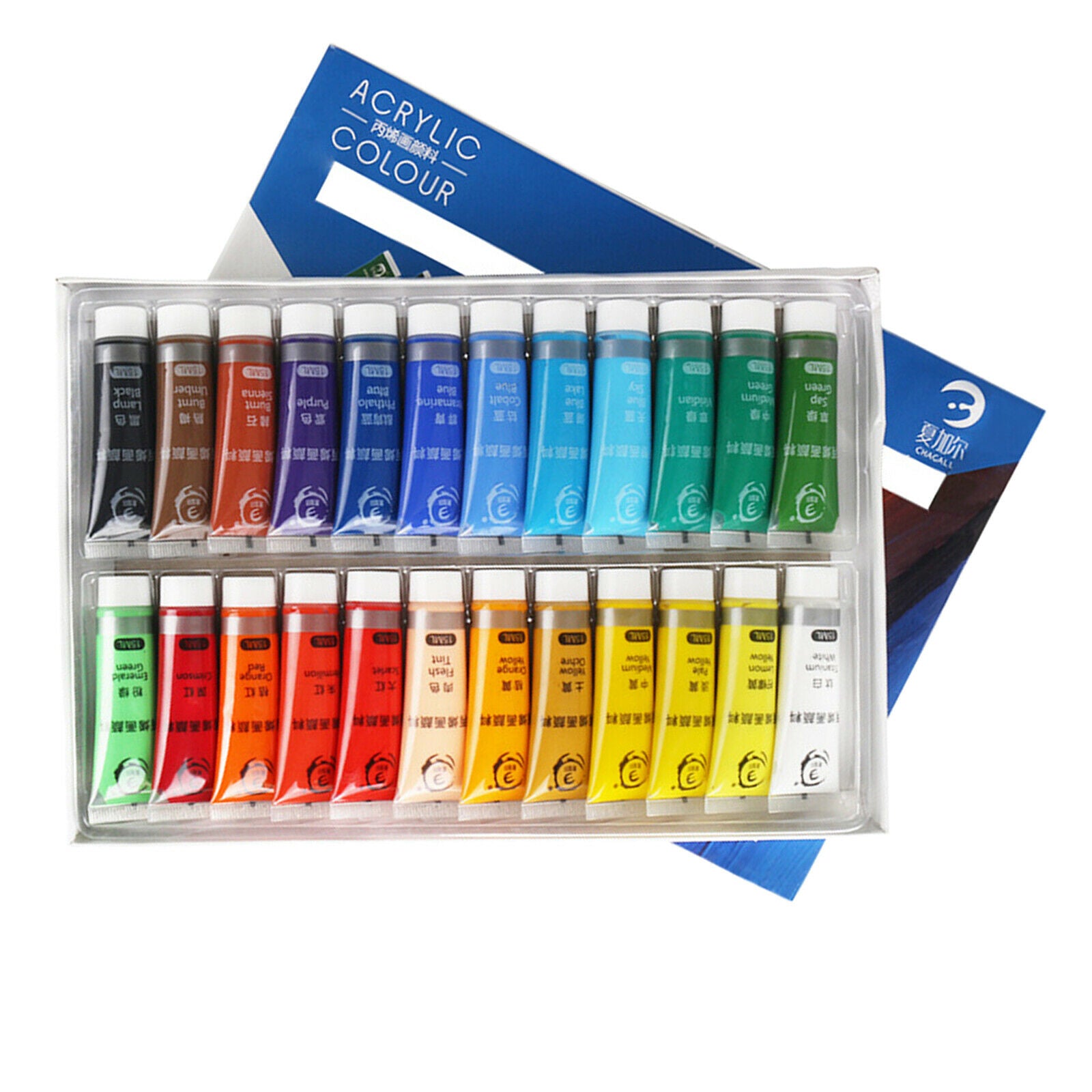 24Colors Acrylic Paint Water-resistant Adults Art DIY Drawing on Canvas Wood