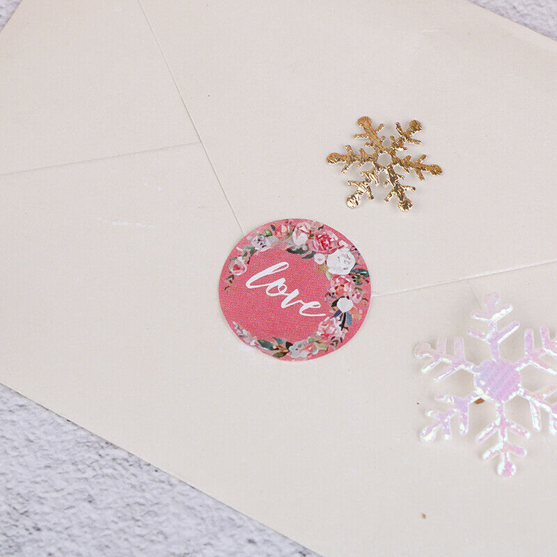500Pcs Pink Flower Stickers Rolls for Love Oh Baby Stickers Labels Seal S.l8
