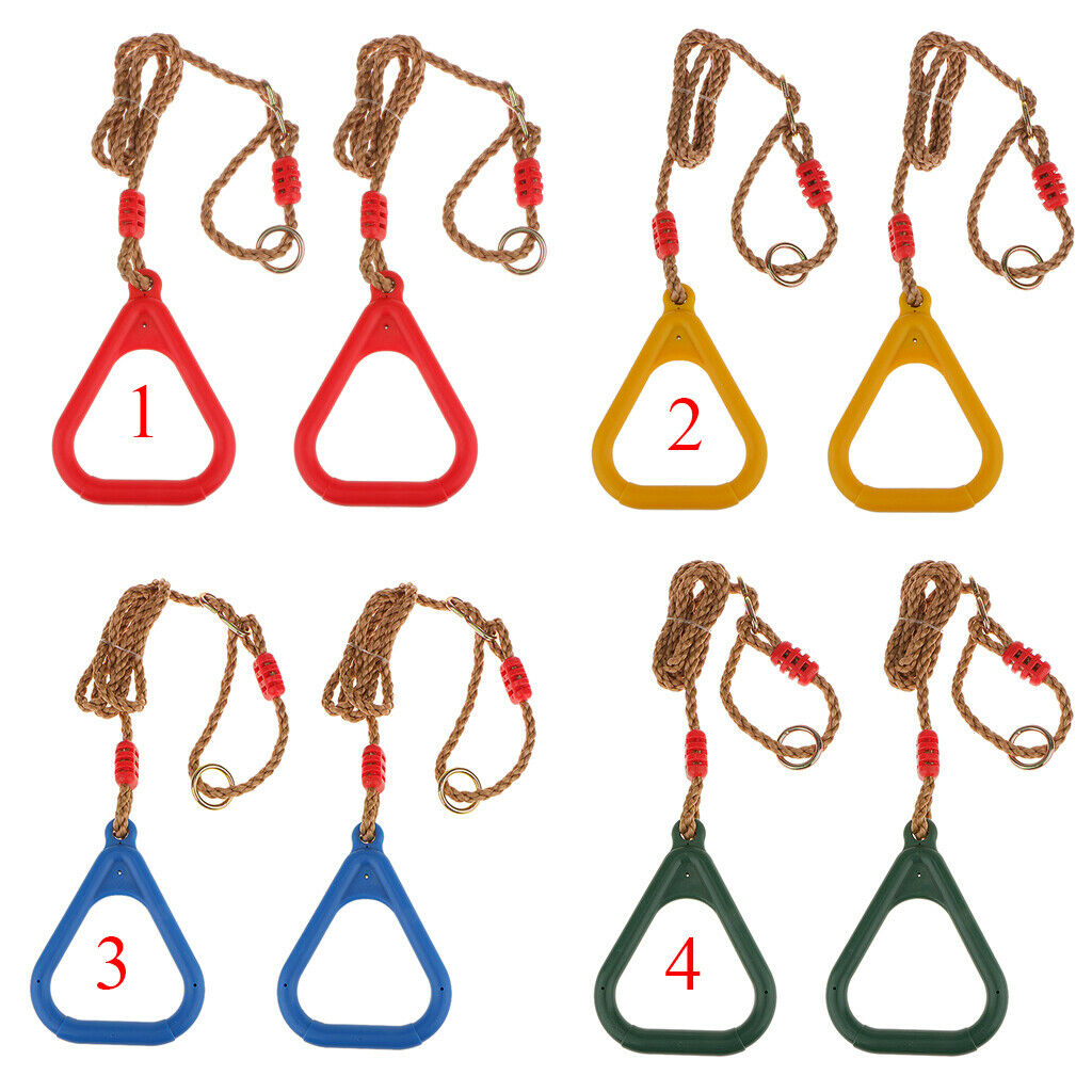Triangle Plastic Strength Training Rings w/ Straps Buckles Fitness Tool Red