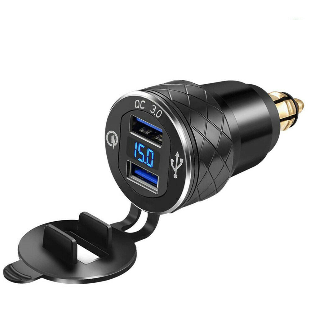 For BMW F800GS R1250GS R1200GS/RT QC3.0 Dual USB Motorcycle Adapter LED Display