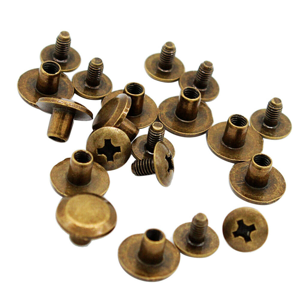 10x Metal Rivets Studs Notebook Bracelets Belt DIY Craft Bronze 10x5mm