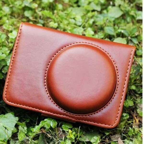 Brown PU Leather Bag Case w/ Strap for Canon S90 S95 SX120 SX150 SX200 SX210