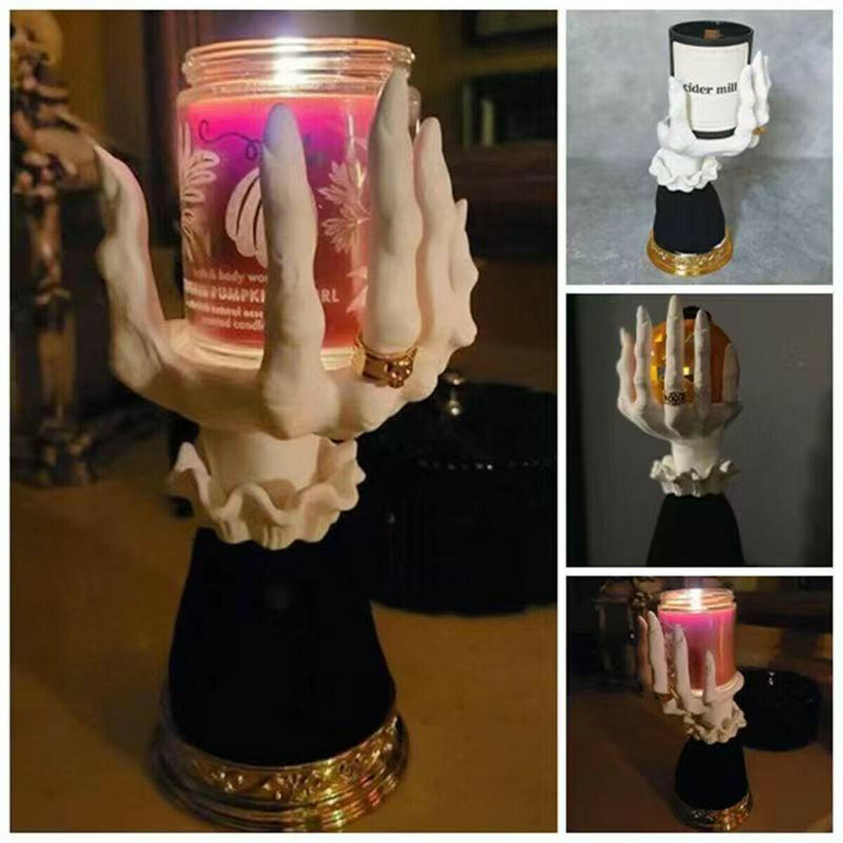 Witch Hand Candlestick Halloween Prop Statue Candle Holder Gothic Ornament Gift
