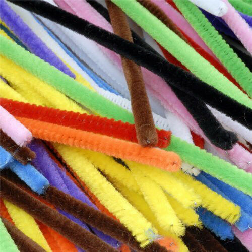 DIY100 pcs Colourful Pipe Cleaner Chenille Craft Stem hand-woven Children Puzzle