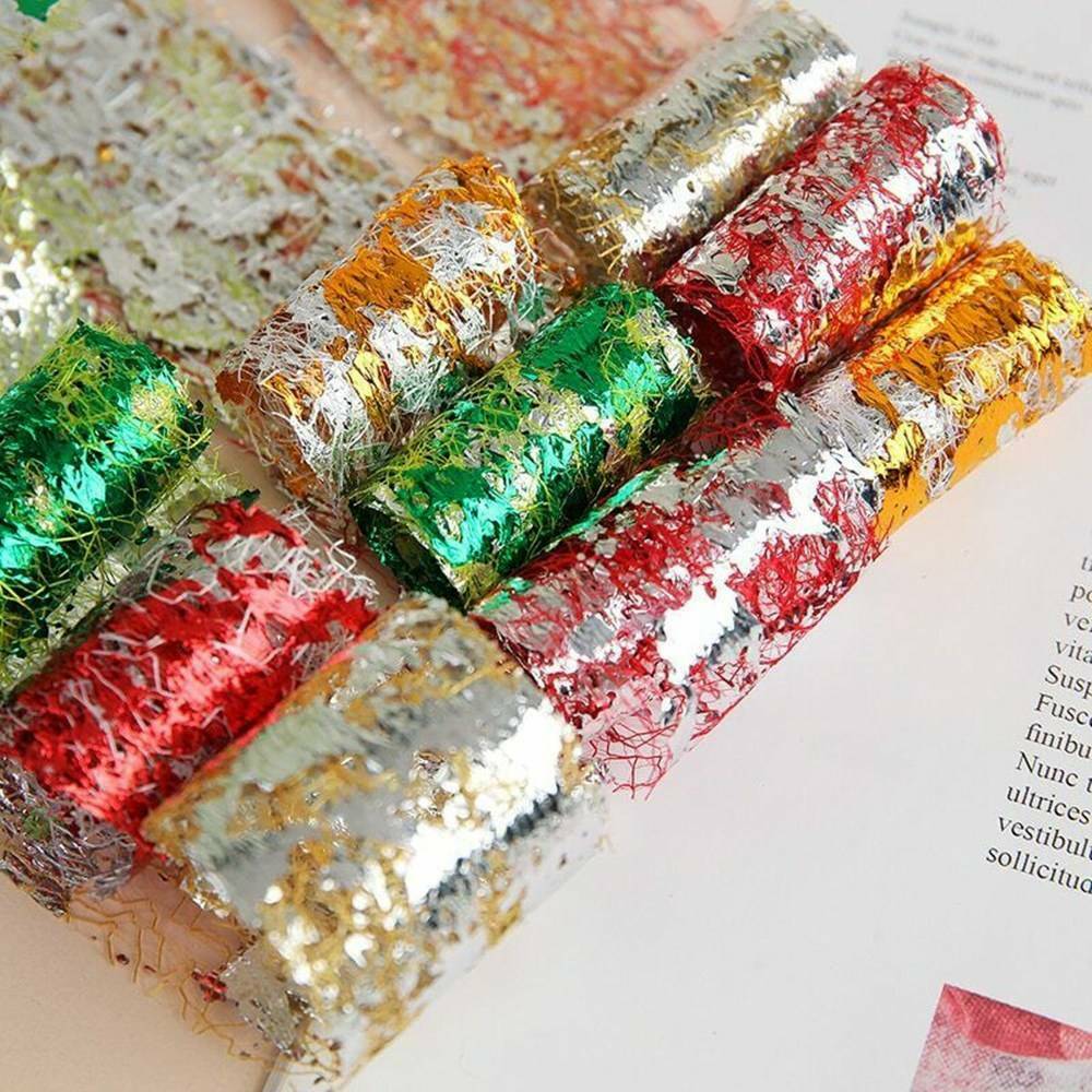 10Roll Silk Nail Art Foil Lace Fragments Glitter Flakes Decor Manicure Decals US
