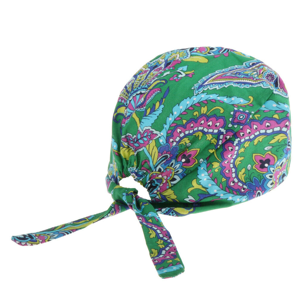 100% Cotton Floral Printed Doctor Scrub Cap Dustproof Beanie Cap Chemo Cap