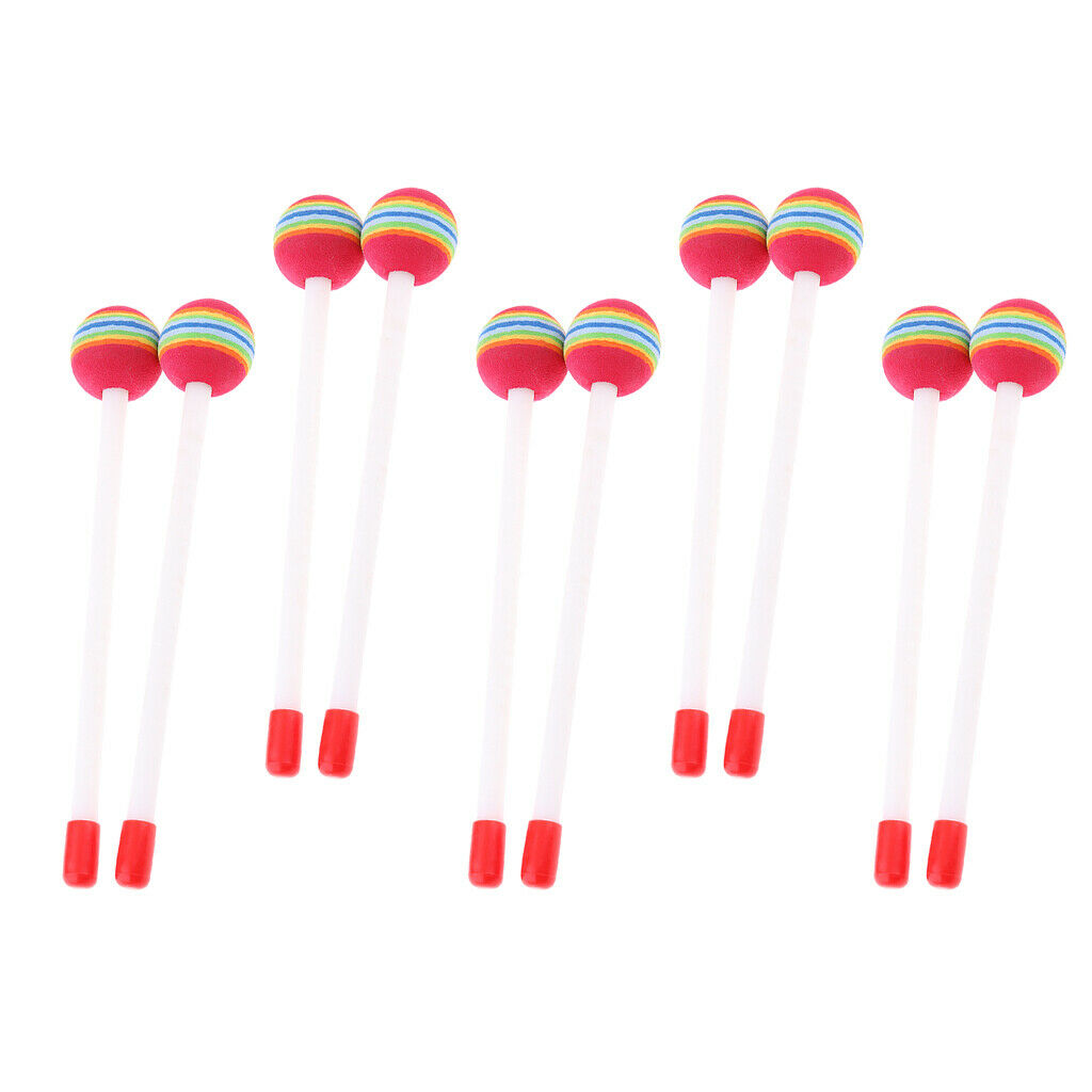 10 Packs Percussion Drum Mallet Hammers Sticks Kids Infant Musical Toys