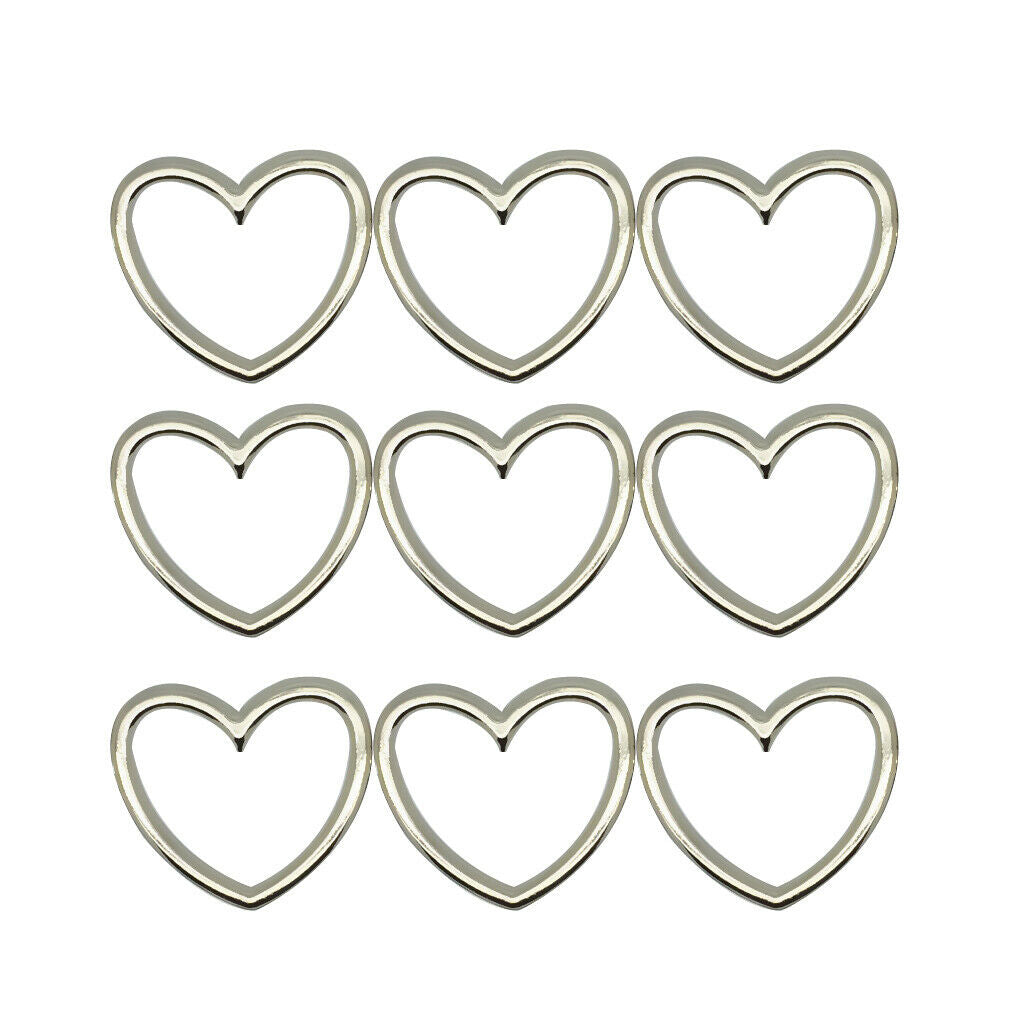 5pcs Sliver Heart Circle Rings for Choker Leg Ring Garter Belt Making Crafts