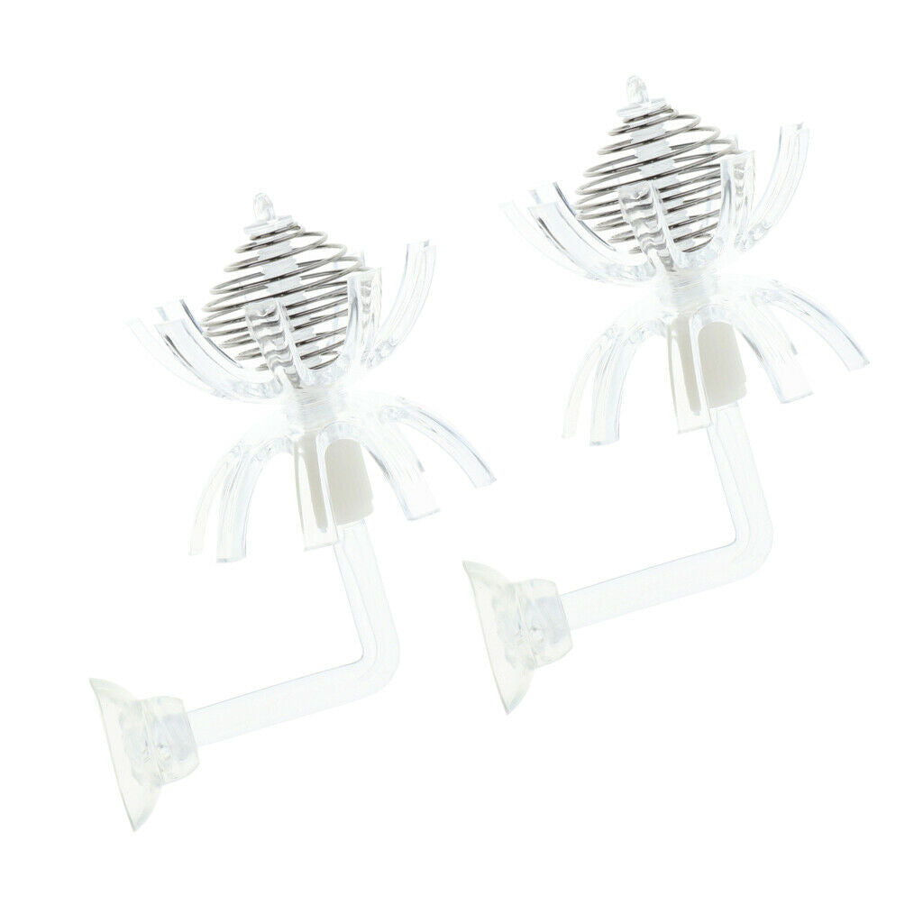 2pcs Aquarium Clear Acrylic Feeder for Fish Tank Shrimp Feeding