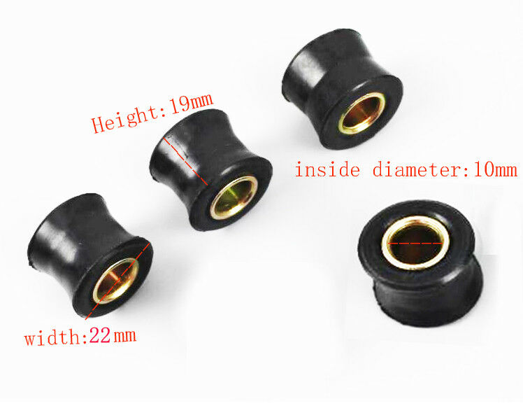 4pc Motorcycl Rear Shock Absorber Buffer rubber ring enfiled Spare part 10mm