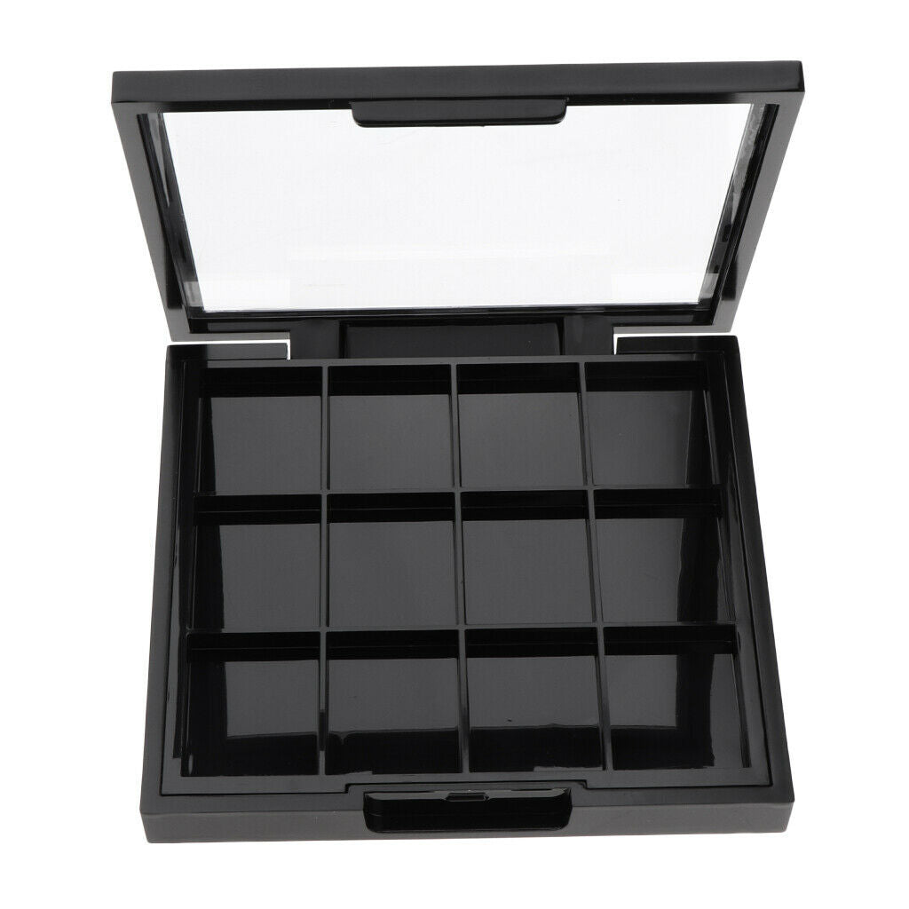 12 Grids Plastic Eyeshadow Palette Case Tray for Concealer Pigment Black
